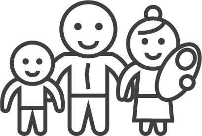 illustration of happy family with new born child